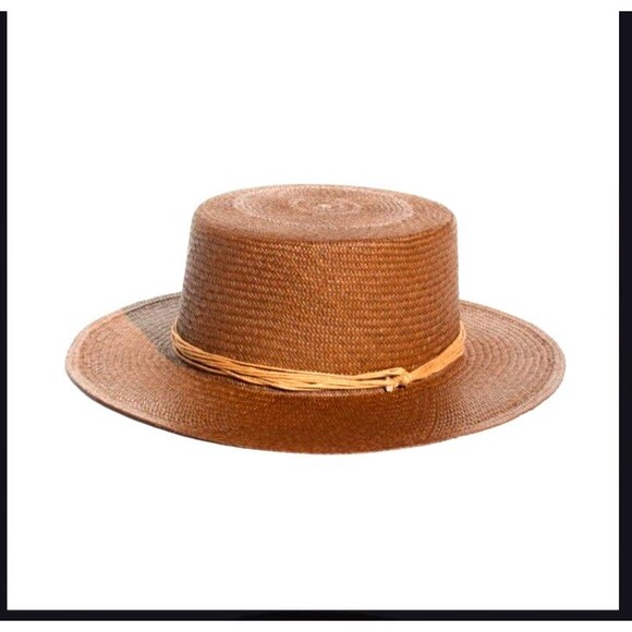 Elegancia Tropical Cordobes Spanish Style Ladies Genuine Panama Hat Caramel Sz M - Picture 2 of 8